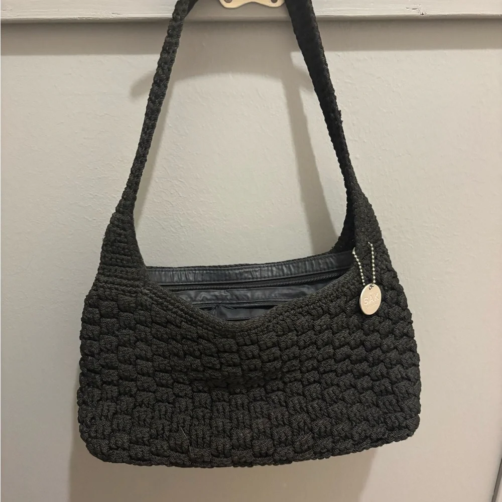 The Sak Black Textured Hobo Bag
